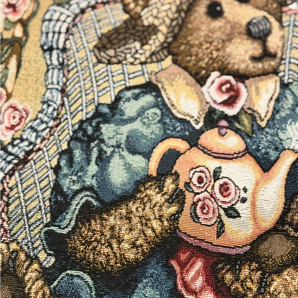 Boyd’s Bears & Friends AFTERNOON TEA Wall Hanging Tapestry Retired Vintage 38x26